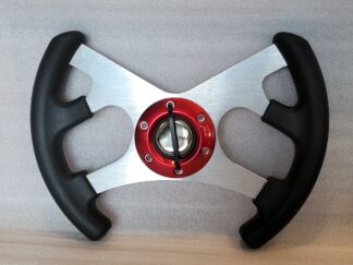 Steering wheel red & black w/adaptor