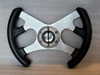 Steering wheel silver & black w/adaptor