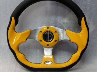 Steering wheel yellow & black w/adaptor