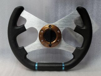 Steering wheel wood & black w/adaptor
