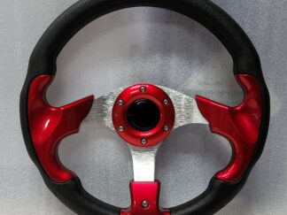 Steering wheel red & black w/adaptor