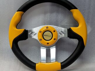 Steering wheel yellow & black w/adaptor
