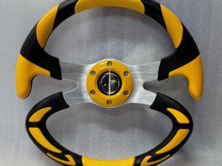 Steering wheel yellow & black w/adaptor
